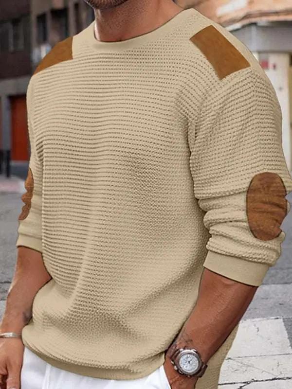 Apparel - Cozy Chic Men's Textured Pullover Sweater for Autumn-Winter - Apparel | MENLL